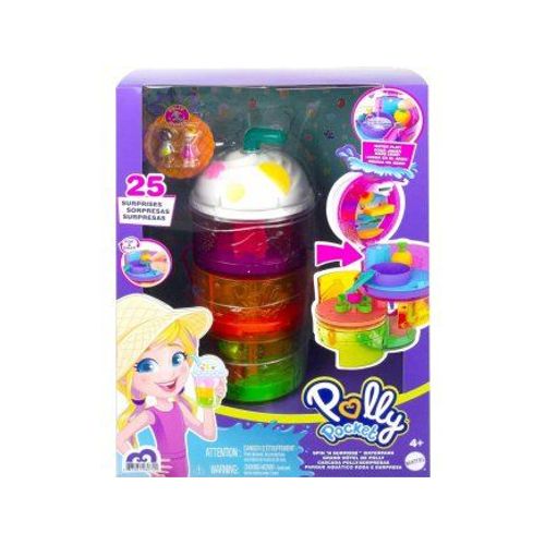Coffret Parc Aquatique Grand Hotel Polly Pocket + 2 Figurines + 23 Accessoires - Jouet Fille Mini Monde + Carte Offerte - Mini Poupee