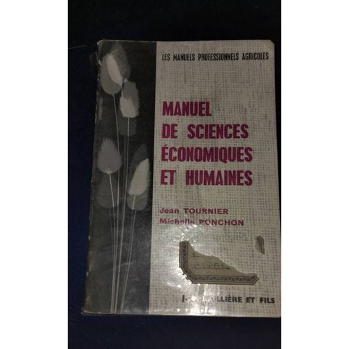 Manuel De Sciences Économiques Et Humaines Jean Tournier