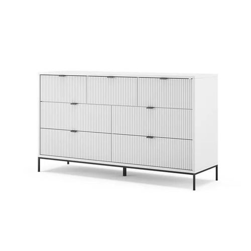 Sideboard Eliza, 42x81cm Avec 7 Tiroirs, Blanc, Vicco