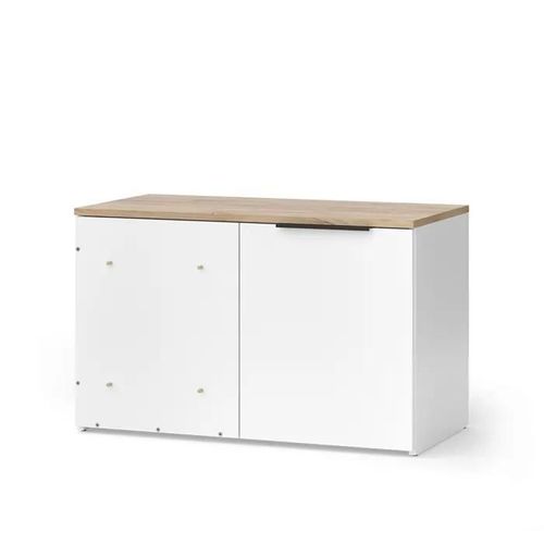 Commode D'angle Wido, 40x50cm Avec Porte, Blanc/Sonoma, Sonoma, Vicco