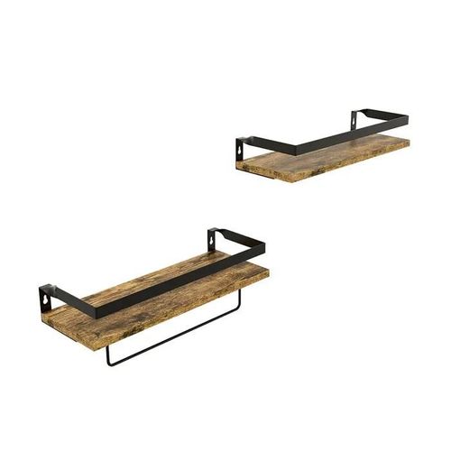 Étagère Murale Fyrk, 43x13cm Lot De 2, Chêne Rustique, Vicco