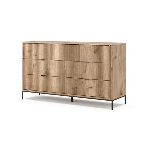 Sideboard Eliza, 42x81cm Avec 7 Tiroirs, Chêne Viking, Vicco