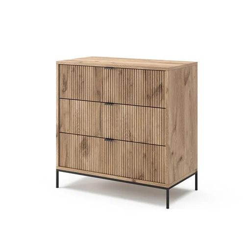 Commode Eliza, 42x81.2cm Avec 3 Tiroirs, Chêne Viking, Vicco