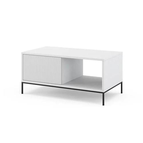 Table Basse Eliza, 90x45cm Avec Un Tiroir, Blanc, Vicco