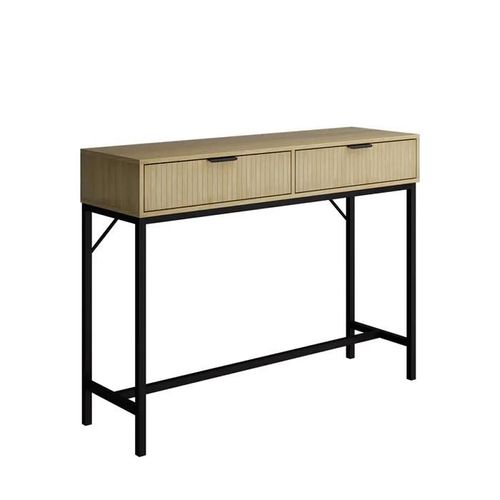 Coiffeuse Lennox, 100x75cm Avec 2 Tiroirs, Chêne, Noir, Vicco