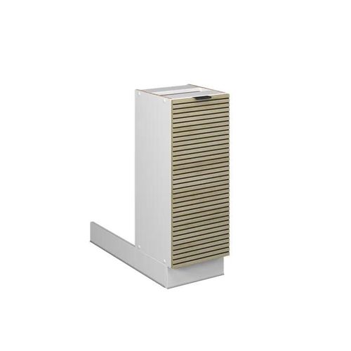 Ilot De Cuisine Fame-Line, 30cm Sans Plan De Travail, Panneau En Chêne, Blanc, Vicco