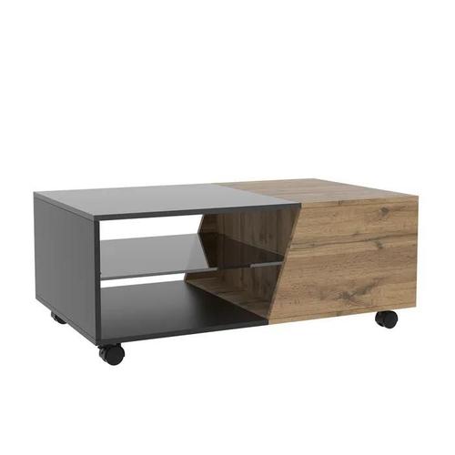 Table Basse Yukon, 100x40cm, Bois, Noir, Vicco