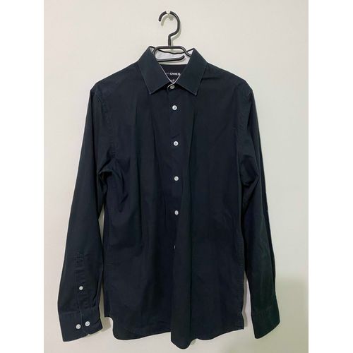Chemise Coupe Cintrée Manches Longues Noire Et Blanche Kiabi