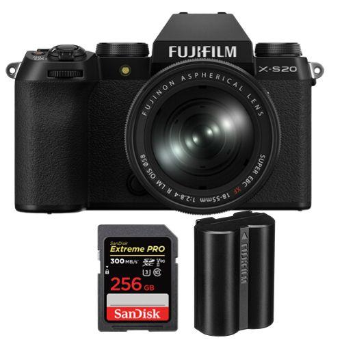 Fujifilm X-S20 Kit 18-55mm Noir+Batterie Fujifilm NP-W235+SanDisk 256Go Extreme Pro SDXC UHS-II U3 V90 300Mo/s