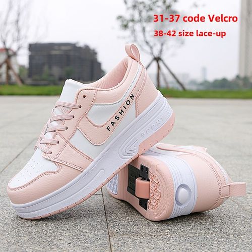 Chaussures À Roulettes Invisible Et Dérapantes Pour Hommes Femmes Et Enfants Style Écolier Couleur 001 Rose Taille 31 Nouvelle Collection Internet Celebrity