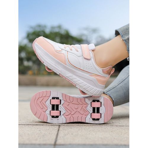 Chaussures De Course Pour Enfants À Quatre Roues Chaussures De Vol Double Roue Pour Garçons Et Filles Chaussures De Patinage À Roulette Pour Étudiants Couleur 188 Taille 31
