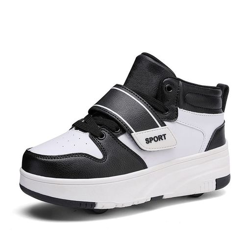 Chaussures À Roulettes Pour Enfants Chaussures De Course À Pied Pour Garçons Et Filles Chaussures À Roulettes Pour Adolescents Étudiants Couleur Noir Et Blanc Taille 35