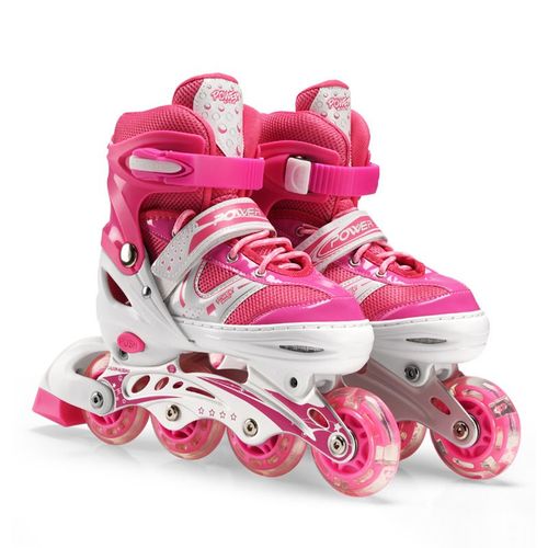 Patin À Roulettes Pour Enfants Réglable Amazon Crossborder Ensemble De Patins À Roulettes À Quadricycle Avec Protection Intégrale En Rose Taille Petite Adaptée Aux Chaussures Quotidiennes De 26-33