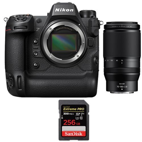 Boîtier Nikon Z9 + Nikon Z 70-180mm F2.8 NIKKOR + SanDisk 256Go Extreme Pro SDXC UHS-II U3 V90 300 Mo/s