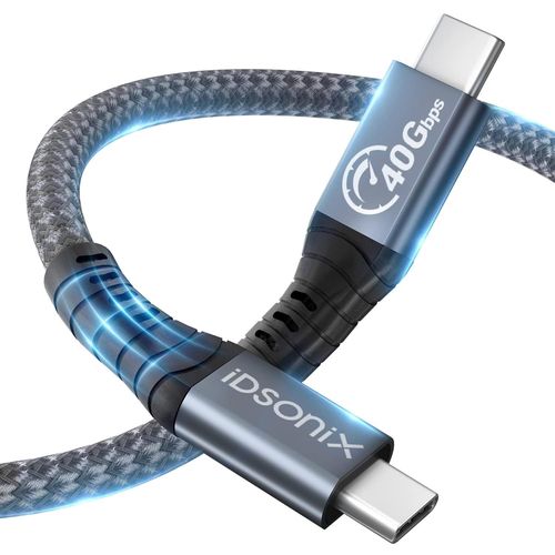 Idsonix Câble Usb 4 De Transfert De Données 40 Gbit/S, Ecrans 8K Ou Doubles 4K, Câble De Type C Avec Charge 100 W, Compatible Avec Câble Thunderbolt 3, Macbooks, Usb C, Hub, Ssd[L287]