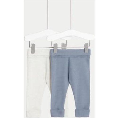 Lot De 3 Leggings Gaufrés 100 % Coton (Jusqu'au 3 Ans) - Bleu