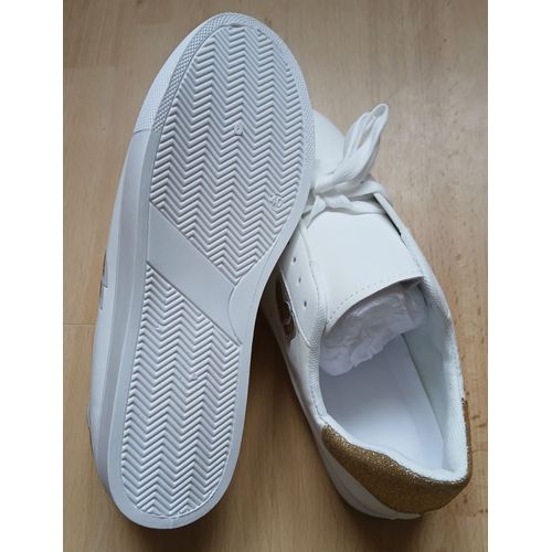 Baskets Femme Blanche Et Or P 39