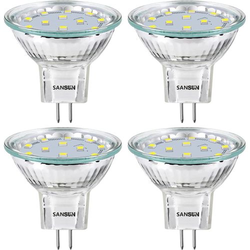 4 Ampoules Led Mr11 Gu4.0, 2w (Équivalent Ampoules Halogènes 20 W), G4/Gu4/Gz4 Base, 200lm, 12v Ac/Dc, 120° Flood Faisceau Ampoules Led, 4000 K(Blanc Neutre)[X80]