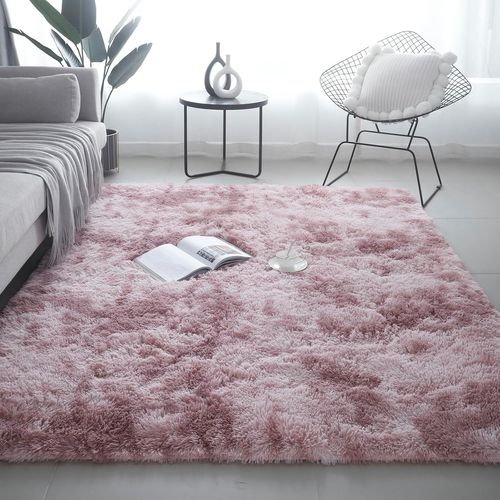 Tapis D'intérieur Doux À Poils Longs Pour Chambre À Coucher, Salon, Décord'intérieur, 120 X 160 Cm, Rouge Violet