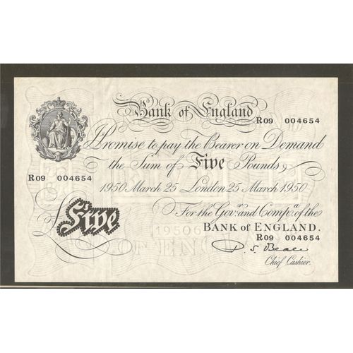Billet Royaume-Uni De Grande-Bretagne+Irlande Du Nord, 5 Pounds, 1950