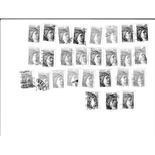 27 Timbres Oblitérés De France Type Sabine Emis Entre 1977 Et 1981