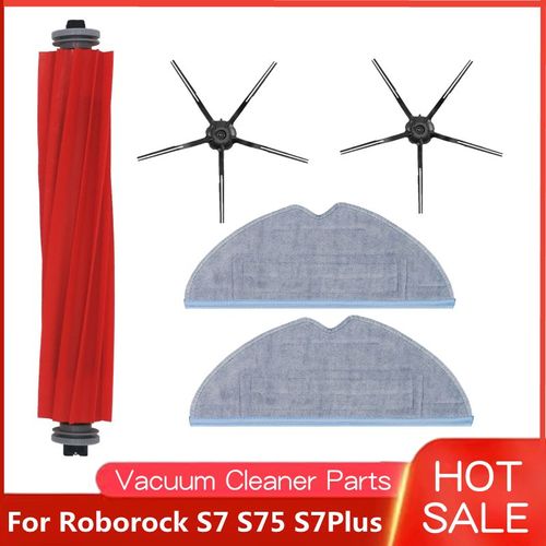 Pièces de palette pour Roborock S7,S75,S7 Plus,vadrouille blanche,brosse latérale noire,brosse principale,rouleau,filtre à eau,accessoires précieux - Type X5PCS #B
