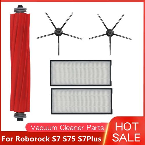 Pièces de palette pour Roborock S7,S75,S7 Plus,vadrouille blanche,brosse latérale noire,brosse principale,rouleau,filtre à eau,accessoires précieux - Type X5PCS #A