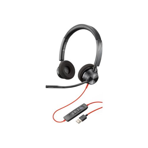 Poly Blackwire 3320-M - Blackwire 3300 series - micro-casque - sur-oreille - filaire - USB-A - noir - Certifié pour Microsoft Teams