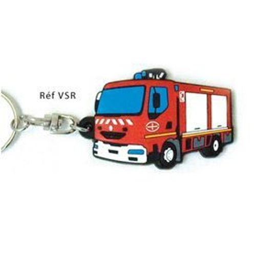 Porte-Clé En Relief Et Souple Fpt Vsr Camion Sapeur Pompier