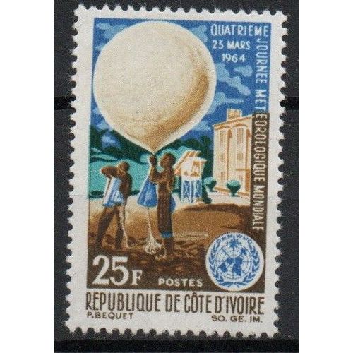 Côte D' Ivoire Timbre Journée Météorologique Mondiale 1964
