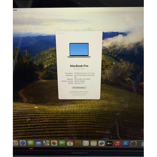 Apple MacBook Pro - 16" Intel Core i7 - 2.6 Ghz - Ram 16 Go - SSD 512 Go - Gris Sidéral