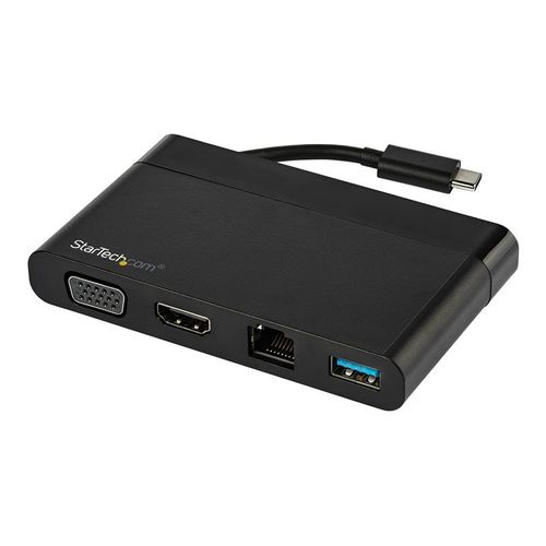 StarTech.com Adaptateur multiport AV numérique avec sorties vidéo HDMI et VGA - USB-A (DKT30CHVCM) - Station d'accueil - USB-C - VGA, HDMI - 1GbE