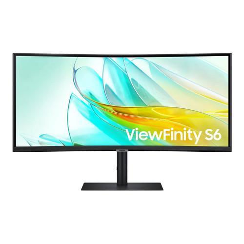 Samsung ViewFinity S6 S34C652UAU - S65UC Series - écran LED - incurvé - 34" - 3440 x 1440 UWQHD @ 100 Hz - VA - 350 cd/m² - 3000:1 - HDR10 - 5 ms - HDMI, DisplayPort, USB-C - haut-parleurs - noir