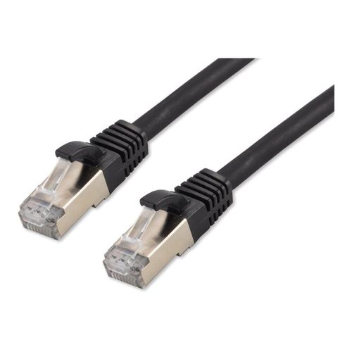 MCL - Câble réseau - RJ-45 (M) pour RJ-45 (M) - 15 cm - SFTP - CAT 8 - sans crochet - noir