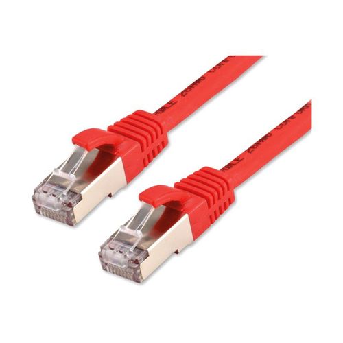 MCL - Câble réseau - RJ-45 (M) pour RJ-45 (M) - 3 m - SFTP - CAT 8.1 - sans crochet, sans halogène - rouge