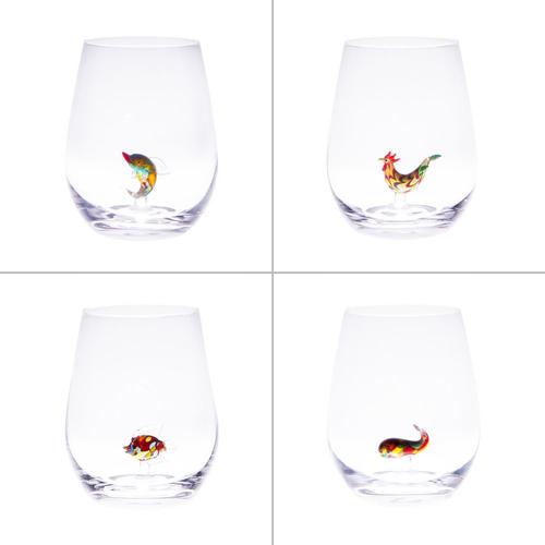 Verre Fantaisie Animaux (Lot De 4)