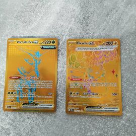 Cartes Rares Pokémon Gold Avec Pikachu Ex Et Vert De Fer Ex De La Série Évolution Prismatique