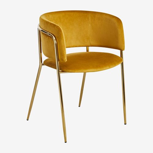Pack De 4 Chaises De Salle À Manger Rembourrées Nalon Doré