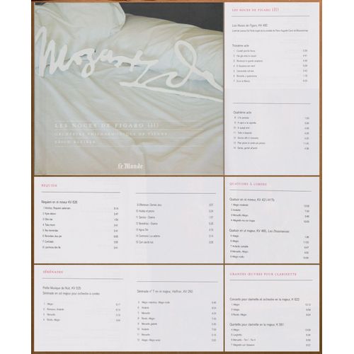 W. A. Mozart, 5 Cd : Requiem, Les Grandes Oeuvres Pour Clarinette, Quatuors À Cordes, Les Noces De Figaro (Disque 2, Actes 3 Et 4), Sérénades