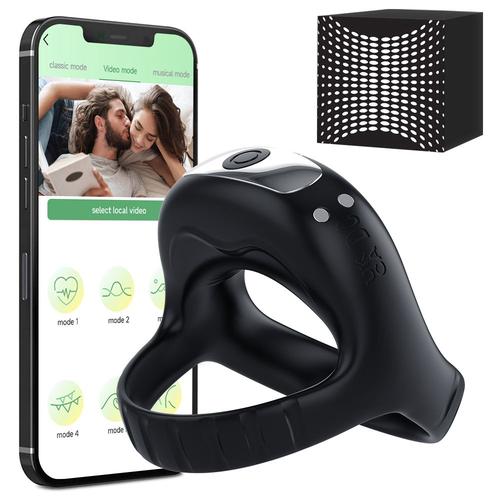 Anneau De Pénis En Silicone Pour Homme, Anneau Pénien Ultra Doux, Bluetooth, Amélioration De L'érection, Retard D'éjaculation, Jouet Sexuel, 10 Modes