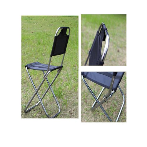 Chaise Pliante Dossier Siège Voyage Tabouré Toile Renforcé Noir Assis Max 150 Kg Structure Tubulaire Leger Solide Int/Ext Pratic Tout Lieu Repos Soutien Dos Déplac Manif Concert Picnic D Appoint Peche