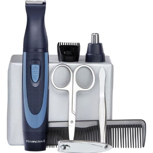 Kit De Voyage - Remington - Ne3890 - 13 Pieces - Lames Inox - Accessoires Nez Et Oreilles - Housse Zippée
