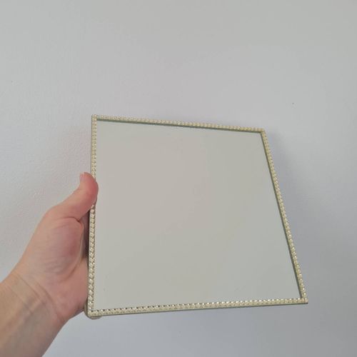 Plateau miroir strass doré