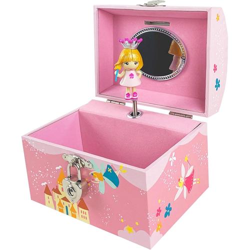 Boite A Musique Fille Princesse - Tirelire À Cadenas & Boîte À Bijoux Musicale - Cadeau Fille - Musique Roméo & Juliette - Coffret Bijoux Fille(Q207)