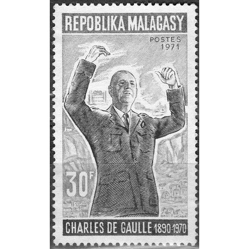 Madagascar Timbre Général De Gaulle 1971