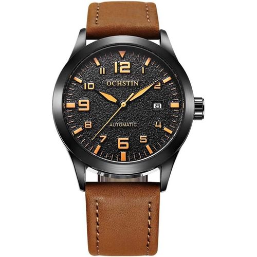 Montre Automatique À Mouvement Mécanique Avec Bracelet En Cuir - Montre Classique Pour Homme - Montre Analogique Automatique Avec Bracelet Textile[X2312]