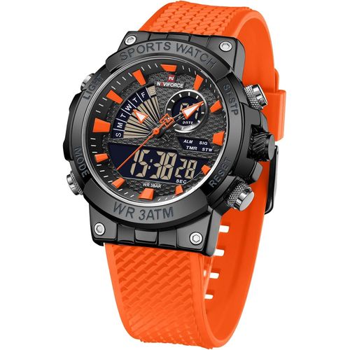 Hommes Analogique Numérique Sport Montres À Quartz Militaire Étanche Multifonction Chronographe Bande De Silicone Montre[X2554]