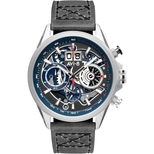 Hommes Analogique Chronographe Montre Avec Bracelet En Cuir Av-4065-04[X2734]