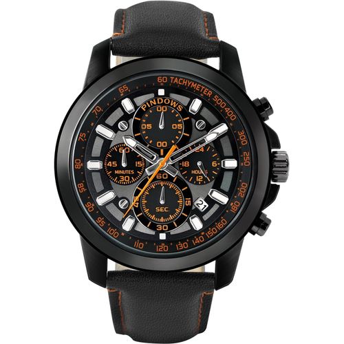 Montre Analogique À Quartz Pour Homme Avec Chronographe Et Bracelet En Cuir Noir Et Marron - Étanche - Style Décontracté[X4156]