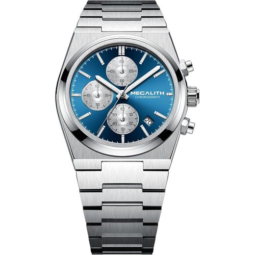 Lith Montre Homme Acier Inoxydable Montres Chronographe Homme Etanche Lumineuses Classique Montres Noir Bracelet En Cadran Date Analogique Et Anti-Rayures Cadeau[X4182]
